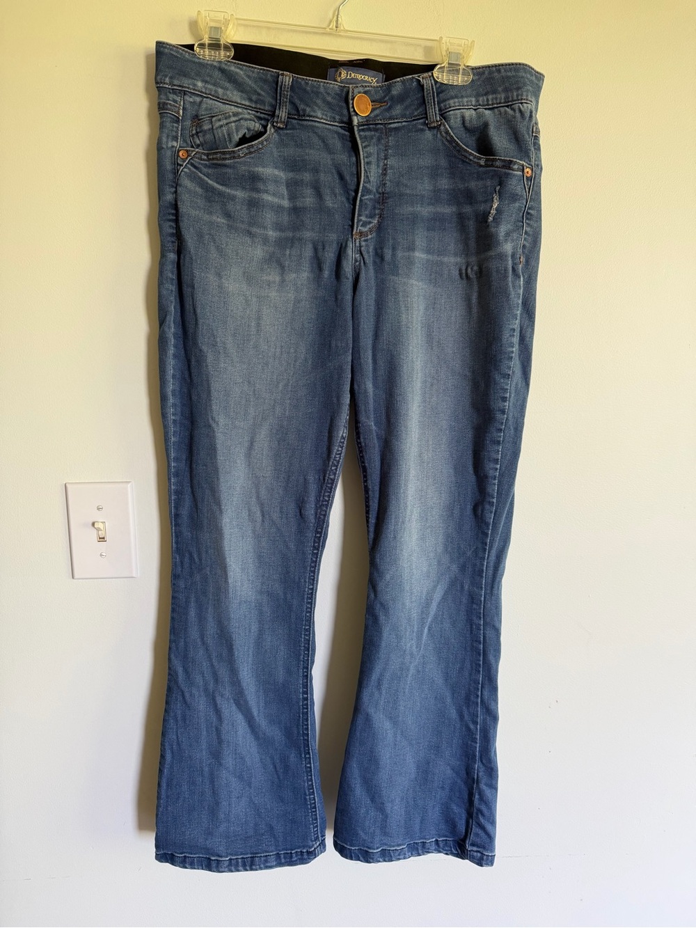 Democracy Women’s Blue Denim Wide Leg Jeans  casual versatile
